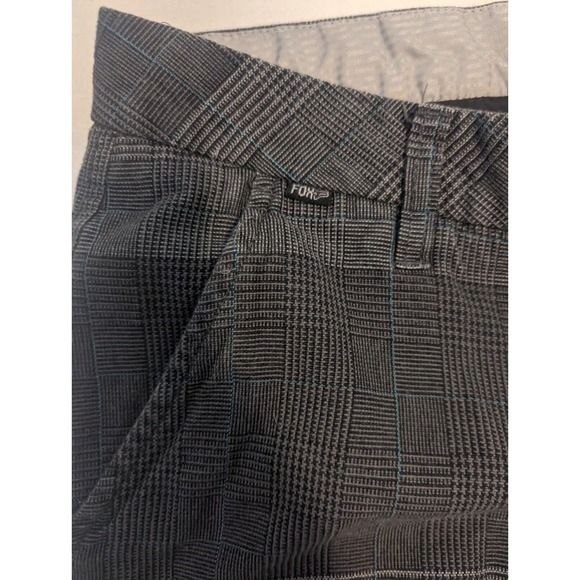 Fox Shorts Heritage Men's 30 Gray Check Casual Chino W/ Subtle Blue PinStripe - Picture 3 of 9